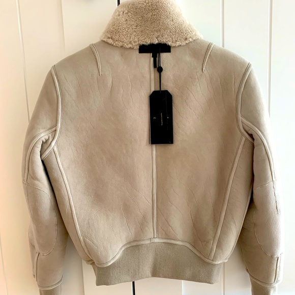 Ragbone Jodi Shearling Jacket Ivory Xxs 